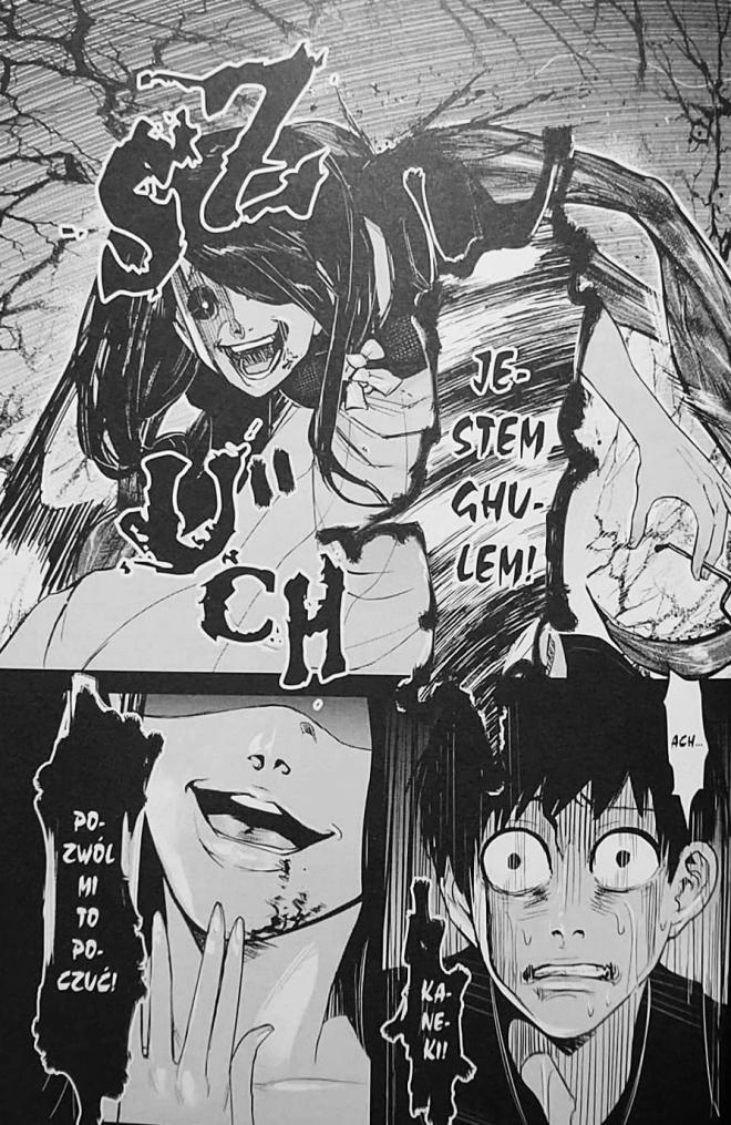 Strona z komiksu "Tokyo Ghoul". 