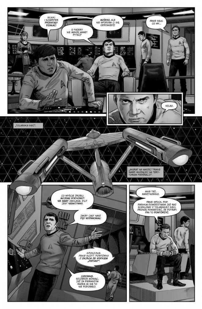 Strona z komiksu "Star Trek".