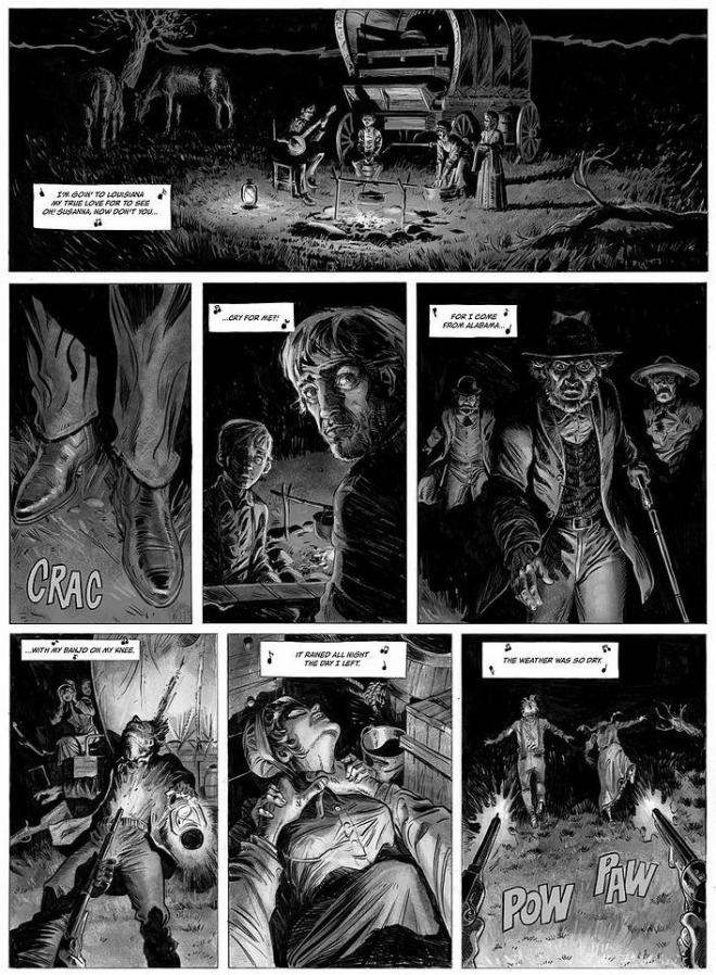 Strona komiksu Dziki Zachód, tom 1. Strzelanina. 