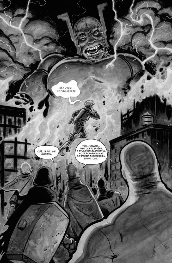 Strona z komiksu "Czarny Młot - Pułkownik Weird".