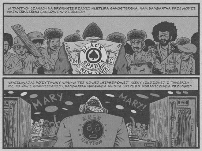 Strona z komiksu "Hip Hop Genealogia".