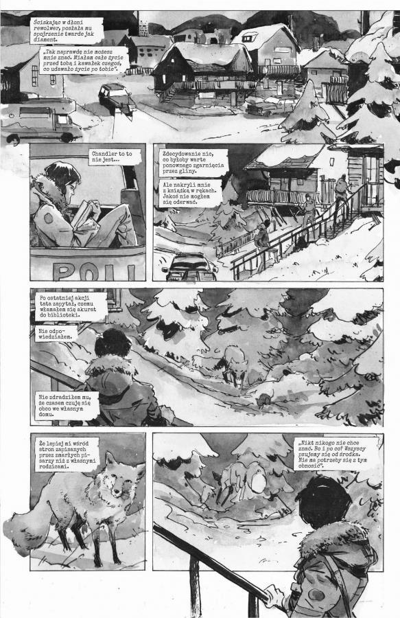 Strona z komiksu "Snow Blind".