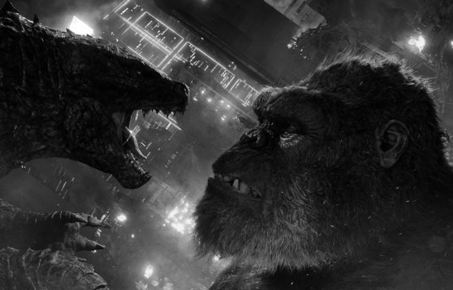 Kadr filmu "Godzilla vs. Kong". Godzilla i Kong.