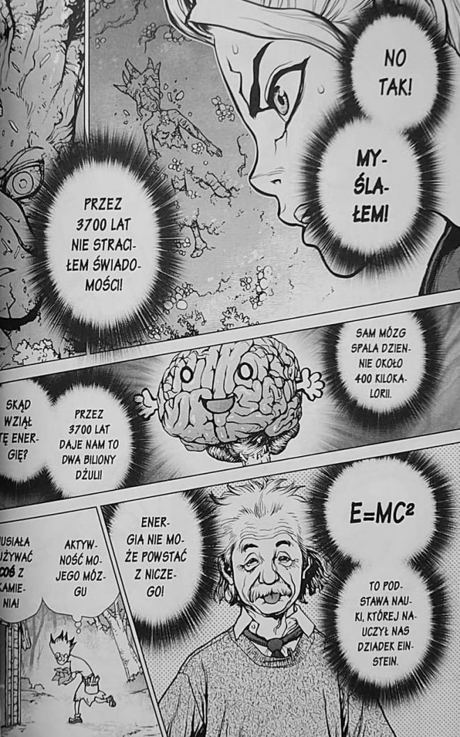 Strona z mangi "Dr. Stone". 