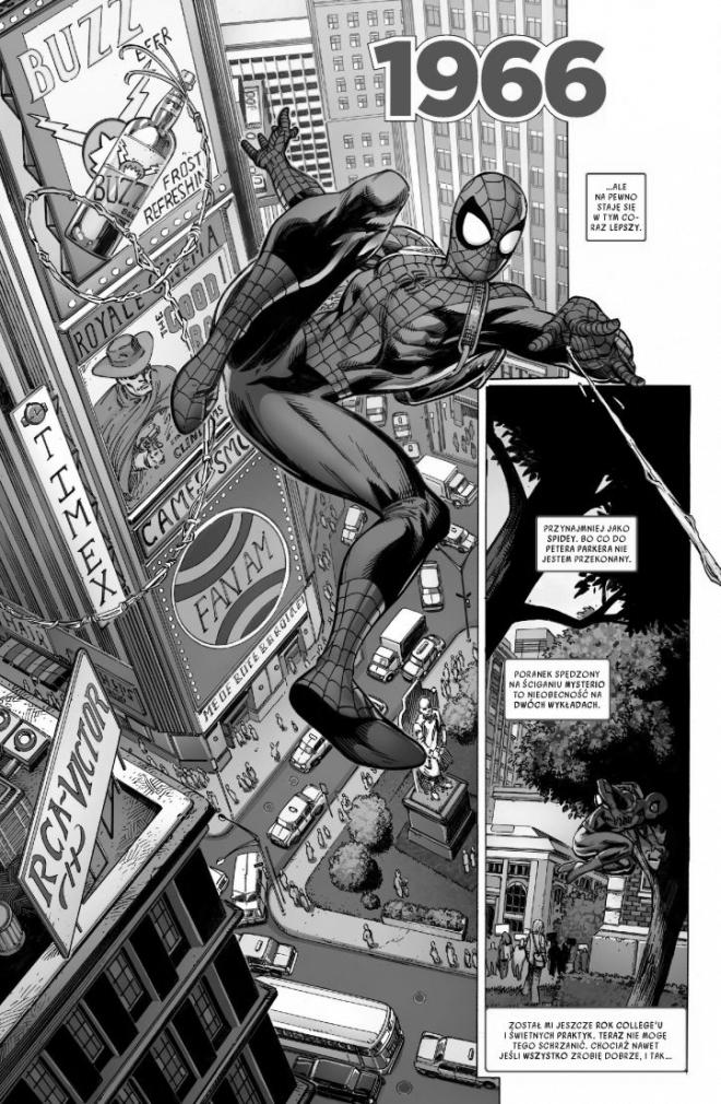 Strona z komiksu "Spider-Man. Historia życia".