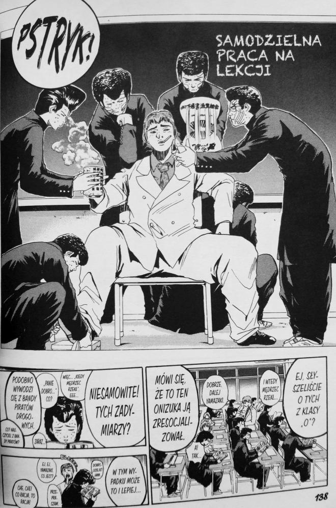 Strona z komiksu "Great Teacher Onizuka". 