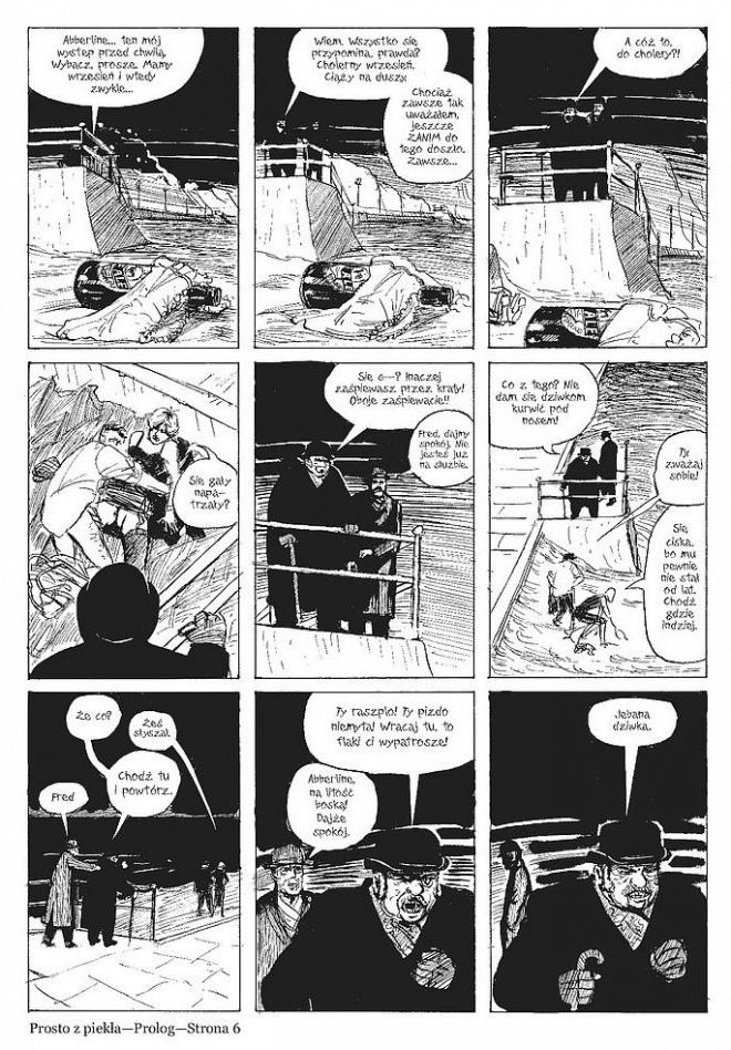 Strona komiksu "Prosto z piekła". Rozmawiający mężczyźni.