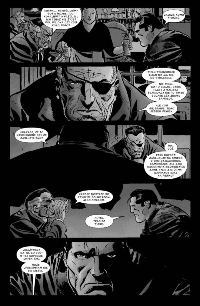 Strona z komiksu "Punisher Max".