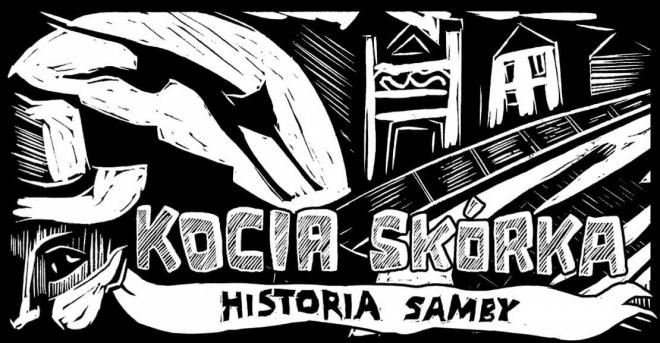 Kocia skórka. Historia Samby. Czarno - biały rysunek Joao Sancheza. 